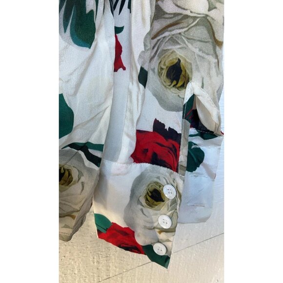 Dolce & Gabbana Rose Printed Blouse Top Buttondown S - Picture 3 of 8